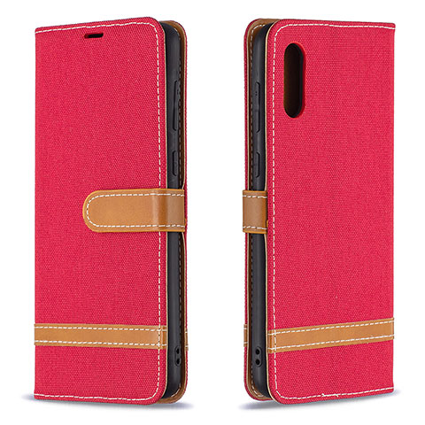 Funda de Cuero Cartera con Soporte Carcasa B02F para Samsung Galaxy A02 Rojo