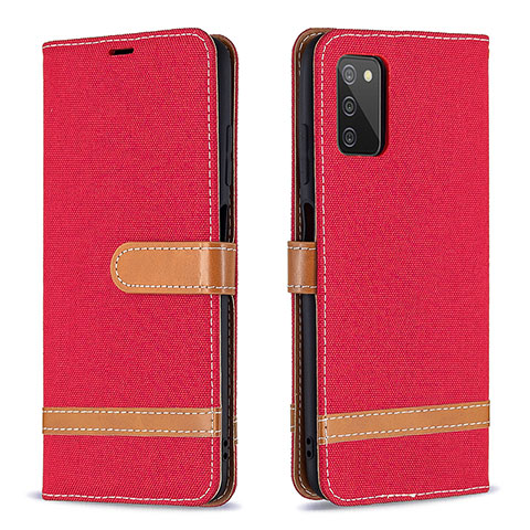 Funda de Cuero Cartera con Soporte Carcasa B02F para Samsung Galaxy A03s Rojo