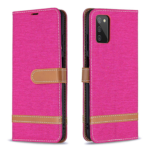 Funda de Cuero Cartera con Soporte Carcasa B02F para Samsung Galaxy A03s Rosa Roja