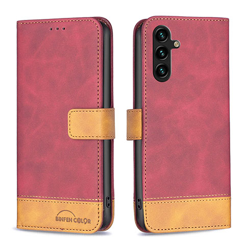 Funda de Cuero Cartera con Soporte Carcasa B02F para Samsung Galaxy A04s Rojo