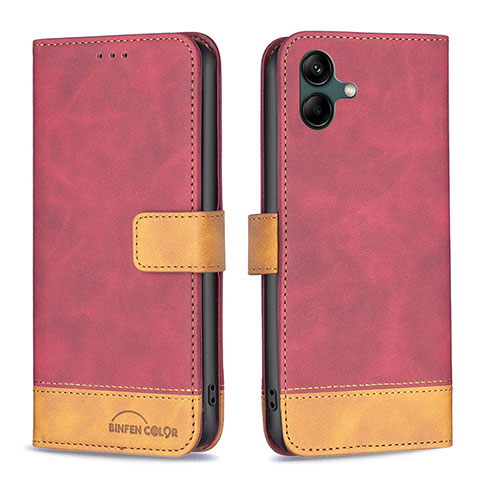 Funda de Cuero Cartera con Soporte Carcasa B02F para Samsung Galaxy A05 Rojo