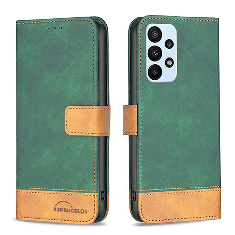 Funda de Cuero Cartera con Soporte Carcasa B02F para Samsung Galaxy A23 4G Verde