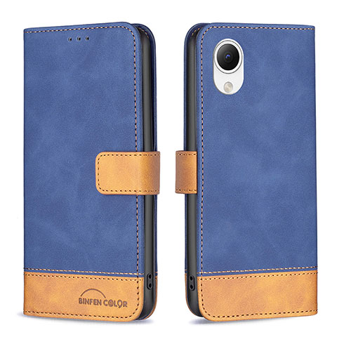 Funda de Cuero Cartera con Soporte Carcasa B02F para Samsung Galaxy A23 5G SC-56C Azul