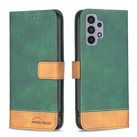 Funda de Cuero Cartera con Soporte Carcasa B02F para Samsung Galaxy A32 4G Verde