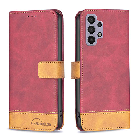 Funda de Cuero Cartera con Soporte Carcasa B02F para Samsung Galaxy A32 5G Rojo