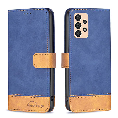 Funda de Cuero Cartera con Soporte Carcasa B02F para Samsung Galaxy A33 5G Azul