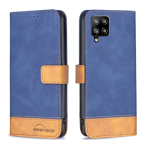 Funda de Cuero Cartera con Soporte Carcasa B02F para Samsung Galaxy A42 5G Azul