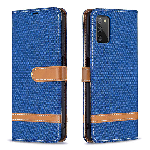 Funda de Cuero Cartera con Soporte Carcasa B02F para Samsung Galaxy F02S SM-E025F Azul