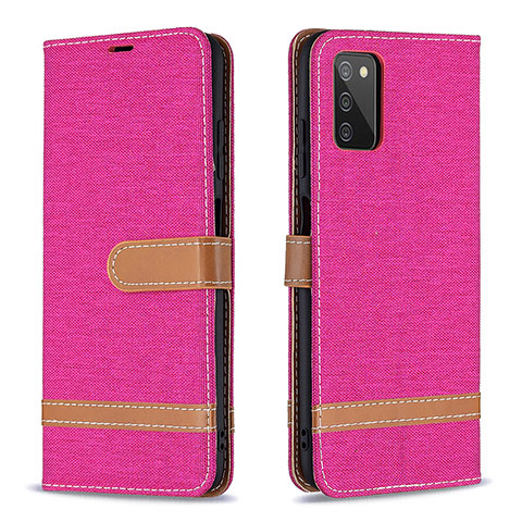 Funda de Cuero Cartera con Soporte Carcasa B02F para Samsung Galaxy F02S SM-E025F Rosa Roja