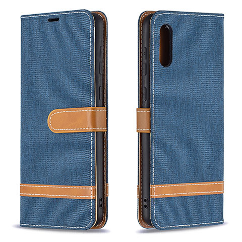 Funda de Cuero Cartera con Soporte Carcasa B02F para Samsung Galaxy M02 Azul Real