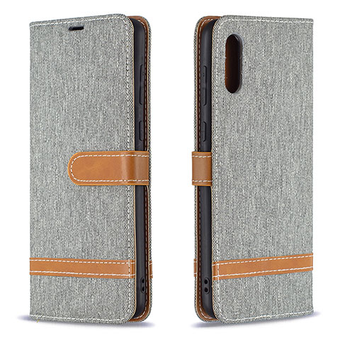 Funda de Cuero Cartera con Soporte Carcasa B02F para Samsung Galaxy M02 Gris