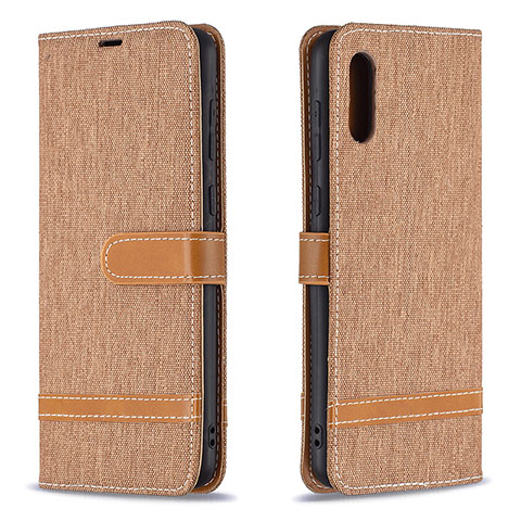 Funda de Cuero Cartera con Soporte Carcasa B02F para Samsung Galaxy M02 Oro