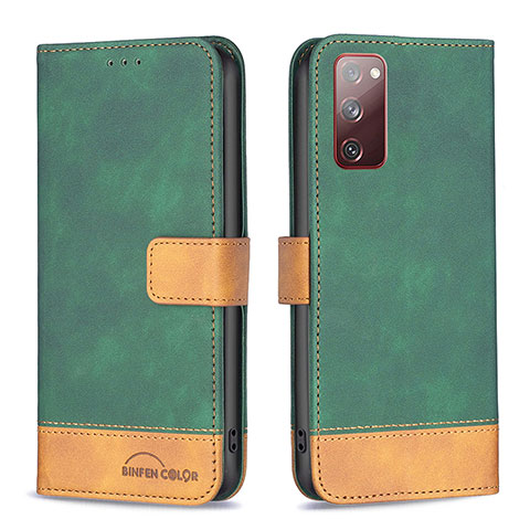 Funda de Cuero Cartera con Soporte Carcasa B02F para Samsung Galaxy S20 FE 4G Verde