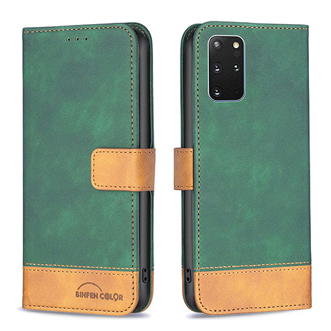 Funda de Cuero Cartera con Soporte Carcasa B02F para Samsung Galaxy S20 Plus 5G Verde