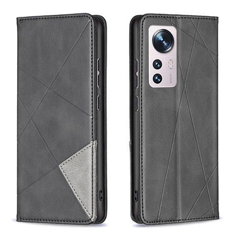 Funda de Cuero Cartera con Soporte Carcasa B02F para Xiaomi Mi 12 Pro 5G Negro