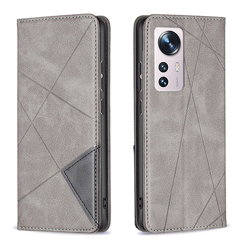 Funda de Cuero Cartera con Soporte Carcasa B02F para Xiaomi Mi 12S 5G Gris