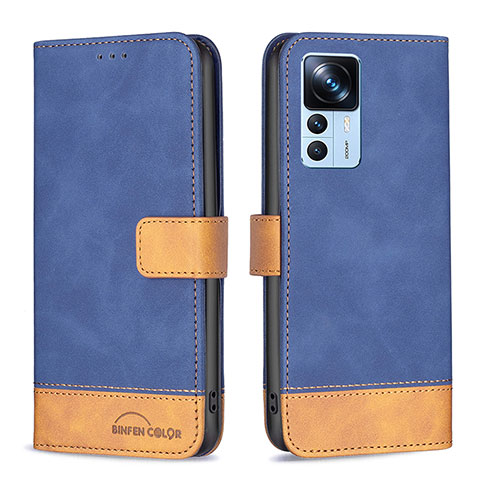 Funda de Cuero Cartera con Soporte Carcasa B02F para Xiaomi Mi 12T Pro 5G Azul