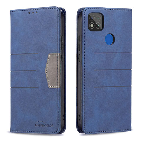 Funda de Cuero Cartera con Soporte Carcasa B02F para Xiaomi POCO C3 Azul