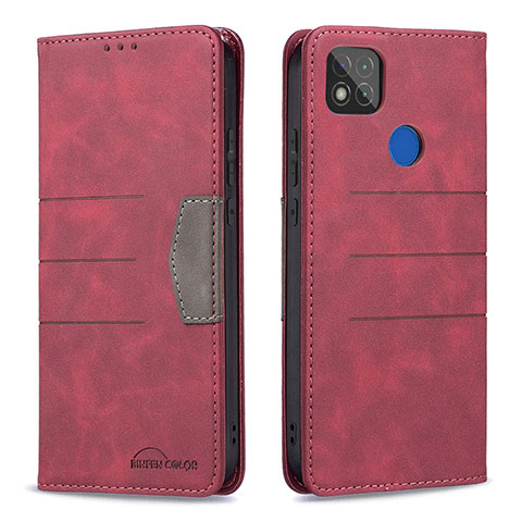 Funda de Cuero Cartera con Soporte Carcasa B02F para Xiaomi POCO C3 Rojo