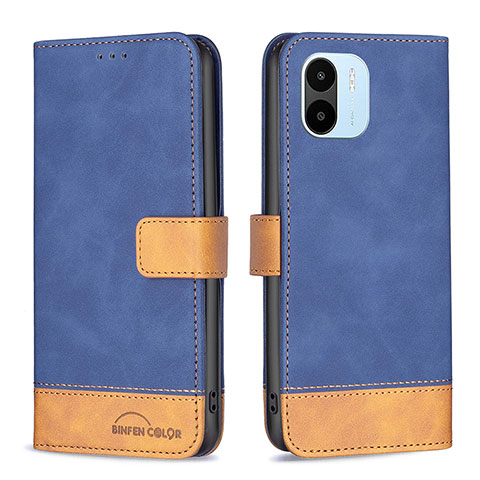 Funda de Cuero Cartera con Soporte Carcasa B02F para Xiaomi Poco C51 Azul