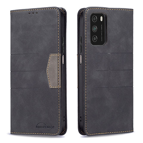 Funda de Cuero Cartera con Soporte Carcasa B02F para Xiaomi Poco M3 Negro