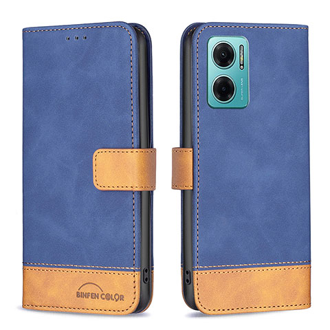 Funda de Cuero Cartera con Soporte Carcasa B02F para Xiaomi Redmi 10 5G Azul