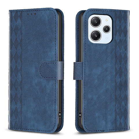 Funda de Cuero Cartera con Soporte Carcasa B02F para Xiaomi Redmi 12 4G Azul