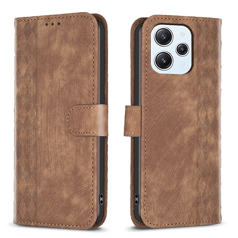 Funda de Cuero Cartera con Soporte Carcasa B02F para Xiaomi Redmi 12 4G Marron