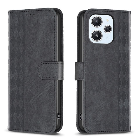 Funda de Cuero Cartera con Soporte Carcasa B02F para Xiaomi Redmi 12 4G Negro