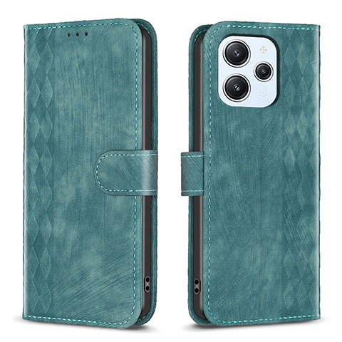 Funda de Cuero Cartera con Soporte Carcasa B02F para Xiaomi Redmi 12 4G Verde