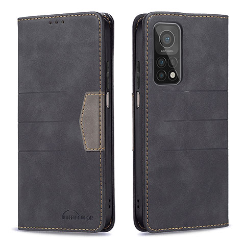 Funda de Cuero Cartera con Soporte Carcasa B02F para Xiaomi Redmi K30S 5G Negro