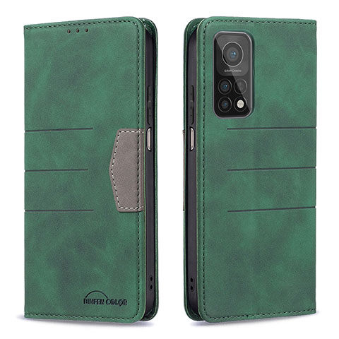 Funda de Cuero Cartera con Soporte Carcasa B02F para Xiaomi Redmi K30S 5G Verde