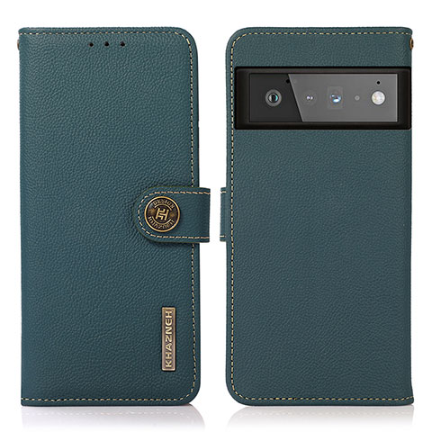 Funda de Cuero Cartera con Soporte Carcasa B02H para Google Pixel 6 Pro 5G Verde