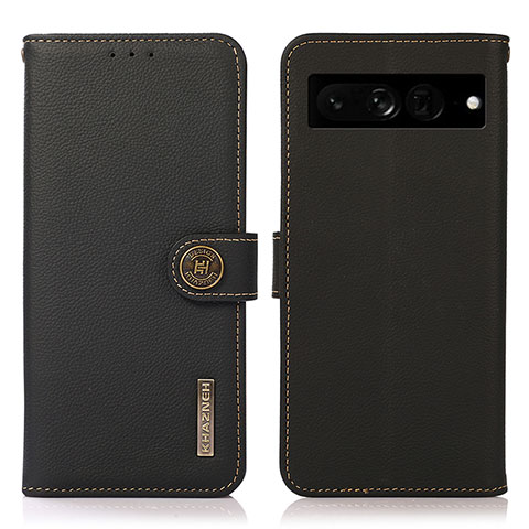 Funda de Cuero Cartera con Soporte Carcasa B02H para Google Pixel 7 Pro 5G Negro