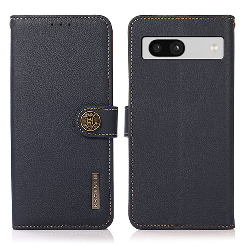 Funda de Cuero Cartera con Soporte Carcasa B02H para Google Pixel 7a 5G Azul