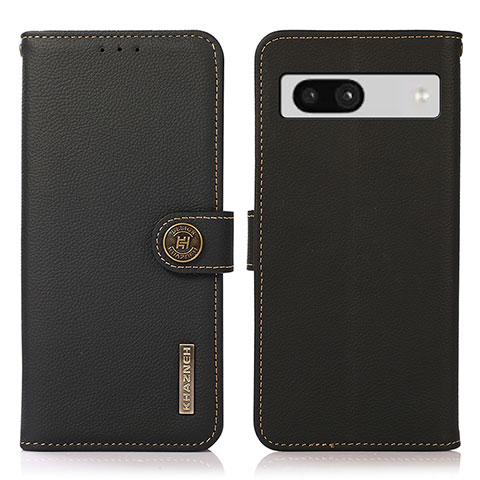 Funda de Cuero Cartera con Soporte Carcasa B02H para Google Pixel 7a 5G Negro