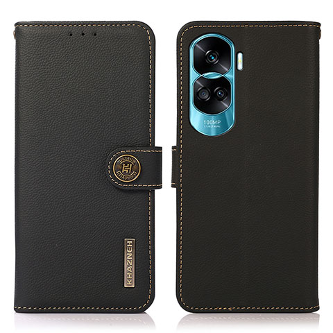 Funda de Cuero Cartera con Soporte Carcasa B02H para Huawei Honor 90 Lite 5G Negro