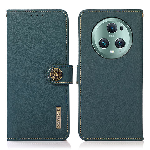 Funda de Cuero Cartera con Soporte Carcasa B02H para Huawei Honor Magic5 Pro 5G Verde