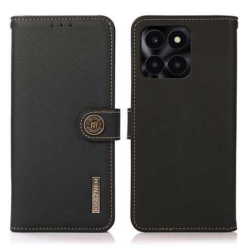 Funda de Cuero Cartera con Soporte Carcasa B02H para Huawei Honor X6a Negro