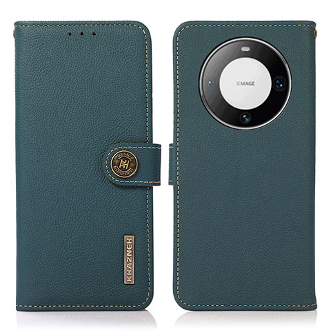 Funda de Cuero Cartera con Soporte Carcasa B02H para Huawei Mate 60 Pro Verde