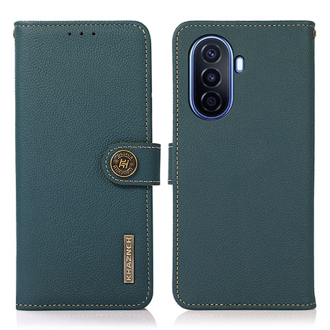 Funda de Cuero Cartera con Soporte Carcasa B02H para Huawei Nova Y70 Verde