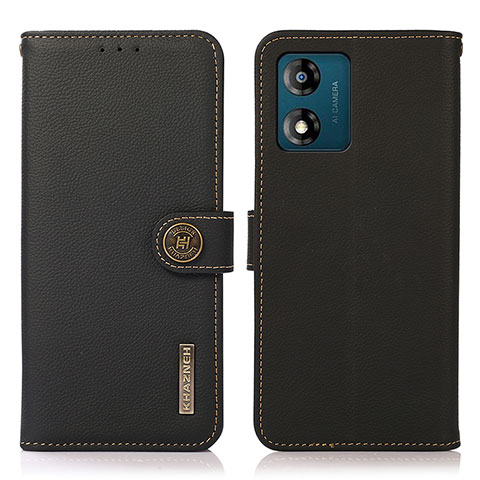 Funda de Cuero Cartera con Soporte Carcasa B02H para Motorola Moto E13 Negro