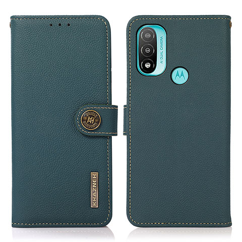 Funda de Cuero Cartera con Soporte Carcasa B02H para Motorola Moto E30 Verde