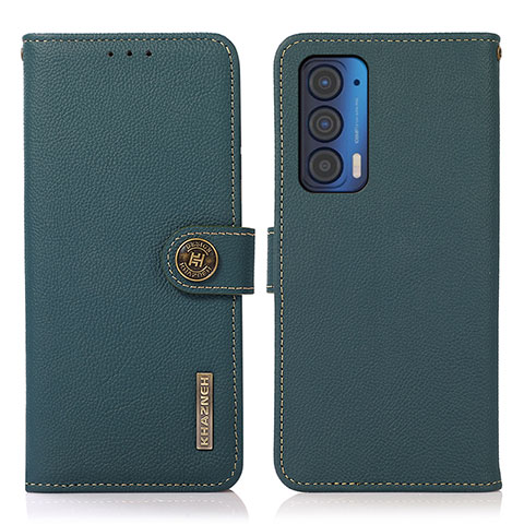 Funda de Cuero Cartera con Soporte Carcasa B02H para Motorola Moto Edge (2021) 5G Verde