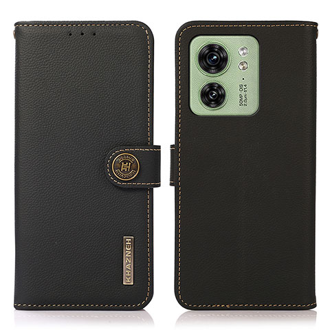 Funda de Cuero Cartera con Soporte Carcasa B02H para Motorola Moto Edge 40 5G Negro