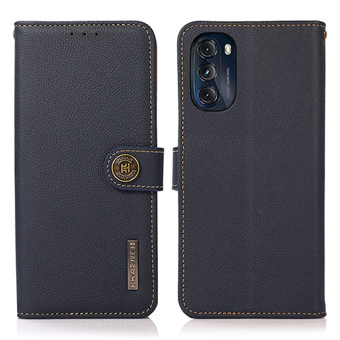 Funda de Cuero Cartera con Soporte Carcasa B02H para Motorola Moto G 5G (2022) Azul