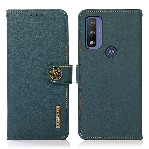 Funda de Cuero Cartera con Soporte Carcasa B02H para Motorola Moto G Pure Verde