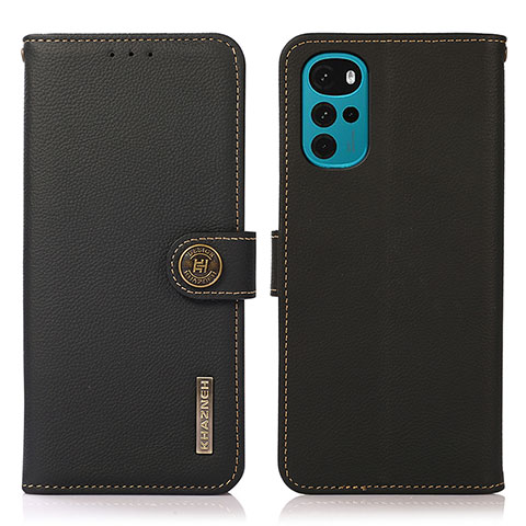 Funda de Cuero Cartera con Soporte Carcasa B02H para Motorola Moto G22 Negro