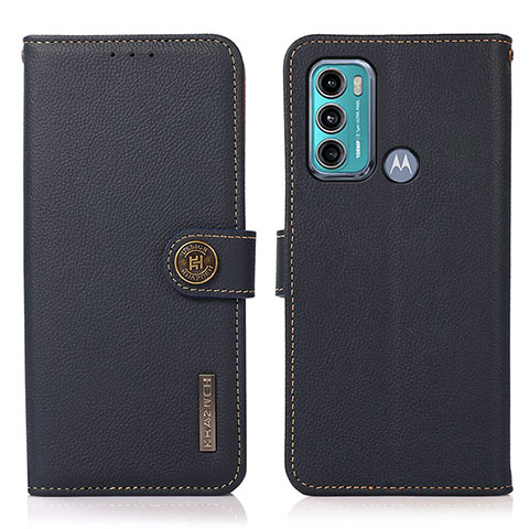 Funda de Cuero Cartera con Soporte Carcasa B02H para Motorola Moto G40 Fusion Azul