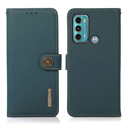 Funda de Cuero Cartera con Soporte Carcasa B02H para Motorola Moto G40 Fusion Verde